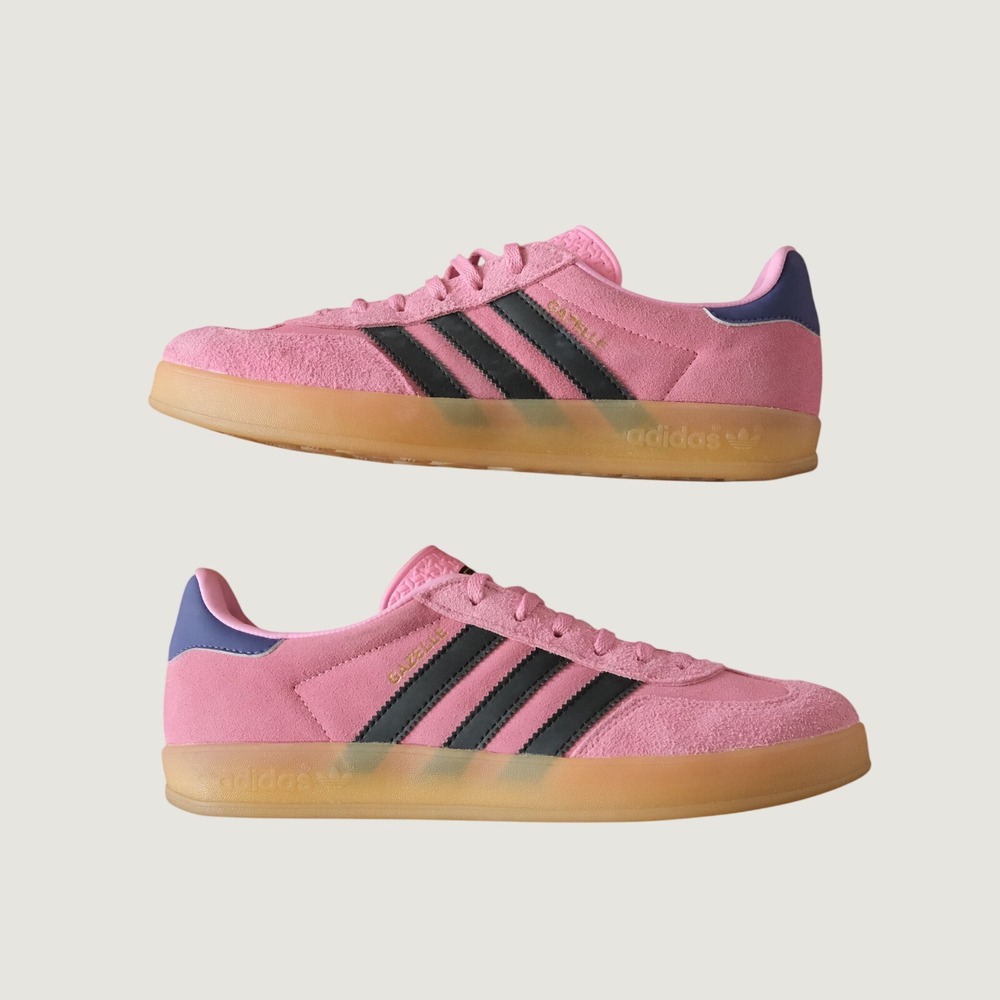 Adidas Gazelle Indoor Mens Pink Black Gum Sole Retro Streetwear Size 8 IE7002